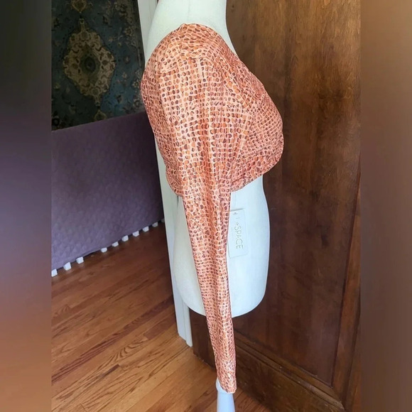 NWT Orange and Red Snakeskin pattern L'Space Cardi Swim Top Women Size XL - Picture 4 of 8